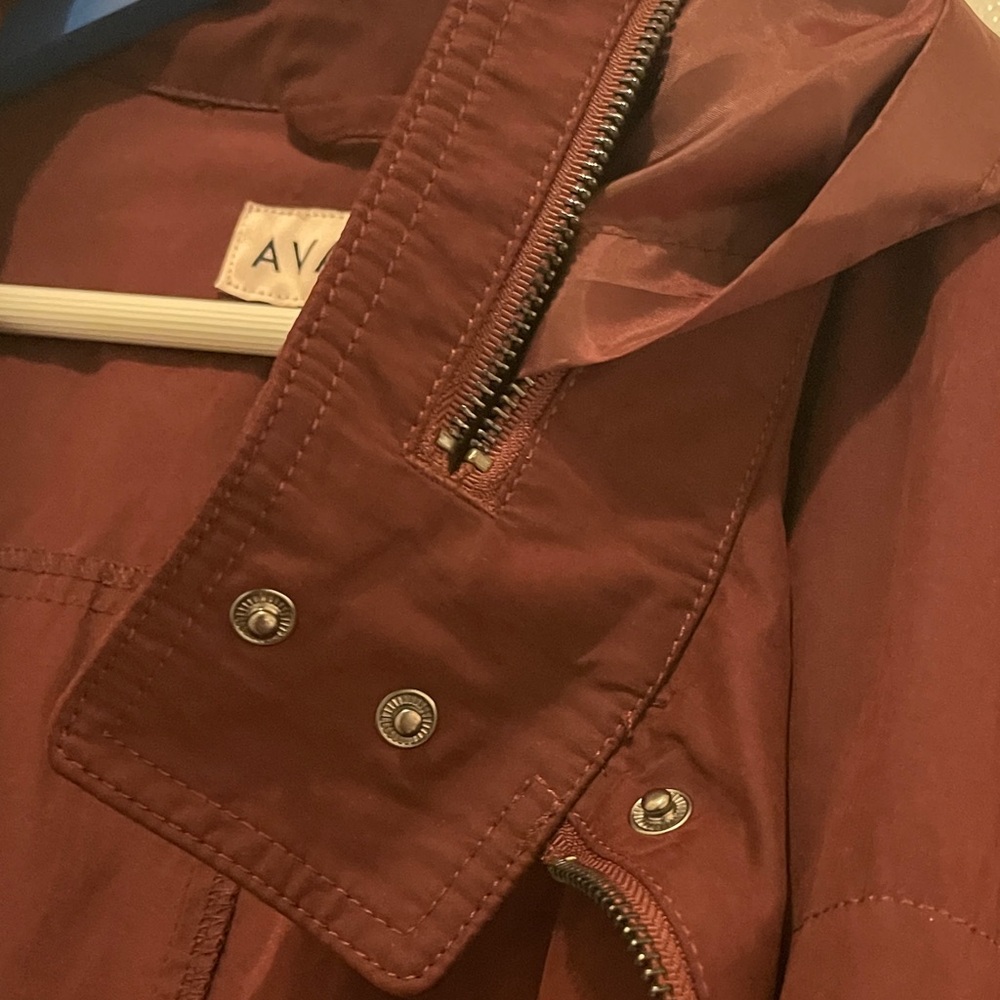 Ava & Viv Hooded Trench Coat in Deep Wine - Picture 6 of 14
